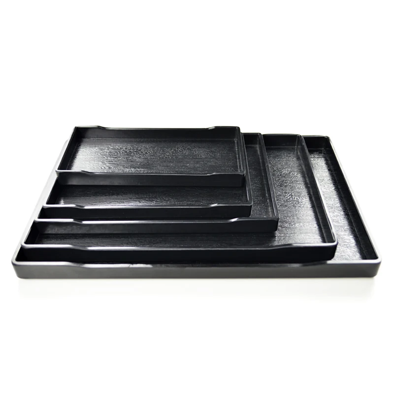 Wholesale Restaurant Black Color Rectangular Melamine Wooden Tray Buy
