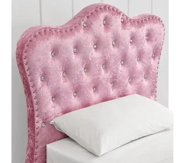 Modern Pink color Single Storage Bed Frame - Fabric Princess bedroom Girls beds