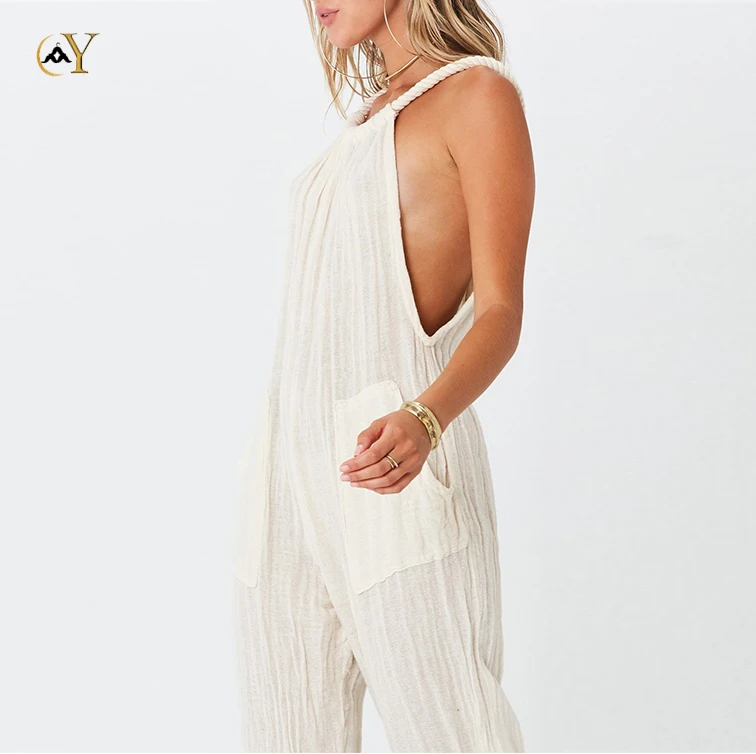 white loose jumpsuit