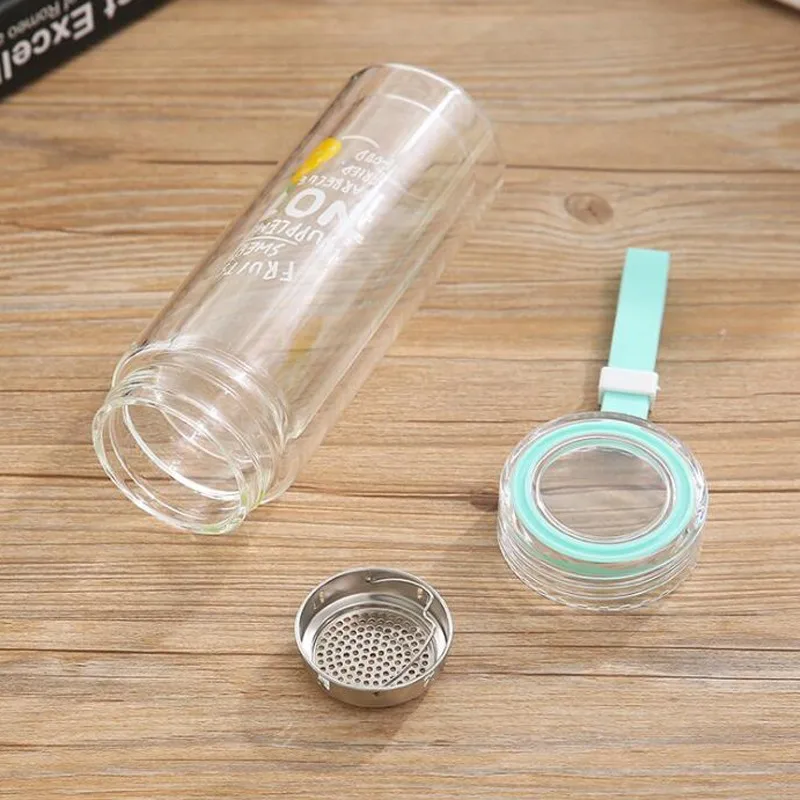 Glass Drinking Bottle With Tea Infuser