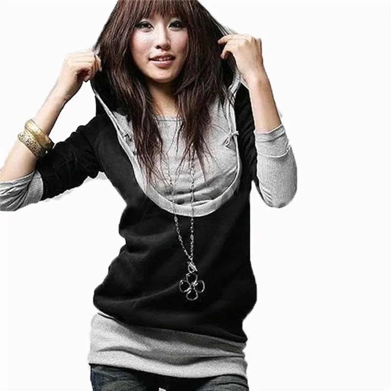 New 2016 Fashion Korean Style Women Long Sleeve Hooded Casual Hoodies Sweatshirt Blouse Tops Outerwear S