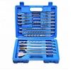 17pcs SDS Max Plus Rotary Electric Hammer Drill Bit and SDS Chisel Set in Plastic Box