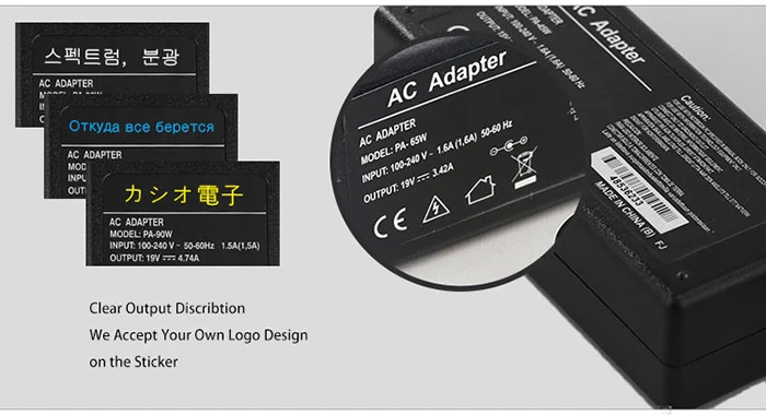 19V 3.42A 65W Power Adapter PA-1650-02 PA-1700-02 for Acer Laptop