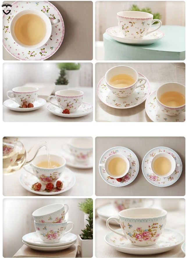 European style Gift Box Promotional gifts wholesale ceramic coffee bone china ceramic tea cup and saucer set 150ml