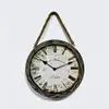 Wall mounted clock with hemp rope