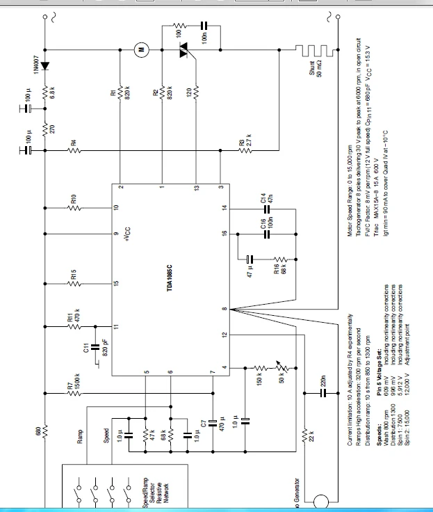 Tda1085c схема управления двигателем от стиральной машины