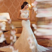 Cheap Lace Wedding Dress 2016 Mermaid Wedding Dresses Romantic Bride Dress Custom Made Fashionable font b