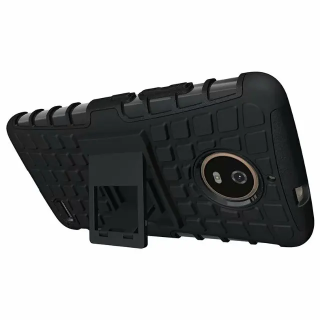 shockproof TPU+PC 2in1 tire pattern bracket cover phone case For Motorola Moto E4