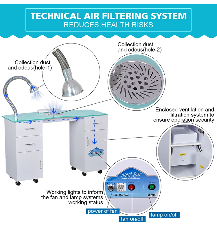 Nail Table With Vacuum