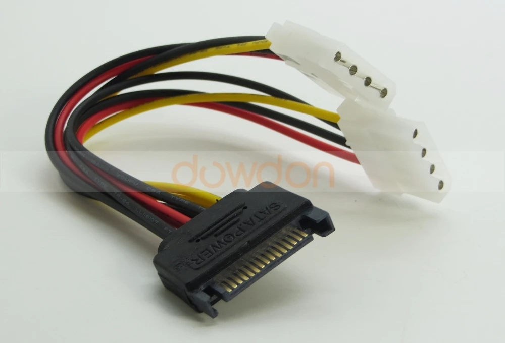 15 Pin Sata Male To Dual 4 Pin Ide Female Adapter Power Cable Support Customize Length Buy 6968