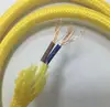 Yellow color 2 cores braided cable 0.75mm2 textile wire fabric cable braided cloth covered wire