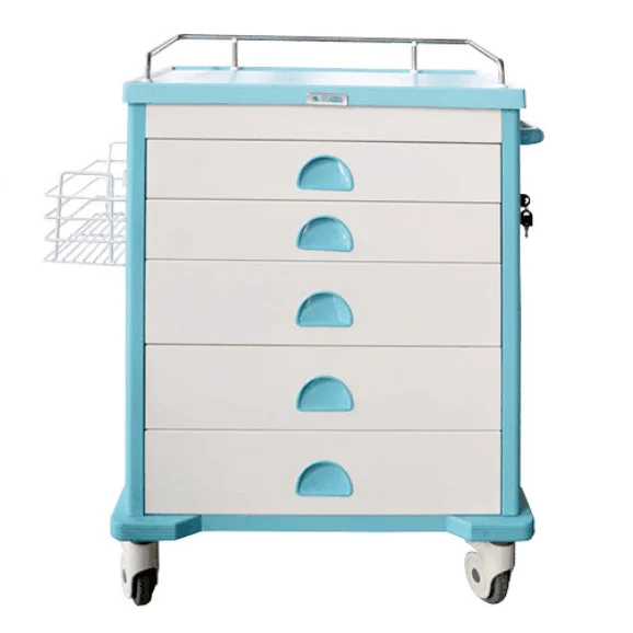 ABS plastic medical cot drug delivery trolley for nursing use