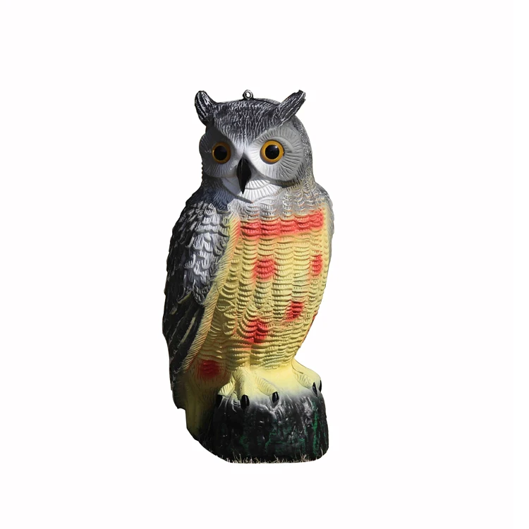 Full Body Plastic Curvy Owl Decoy Fake Replica Hawk Hunting Decoy Or