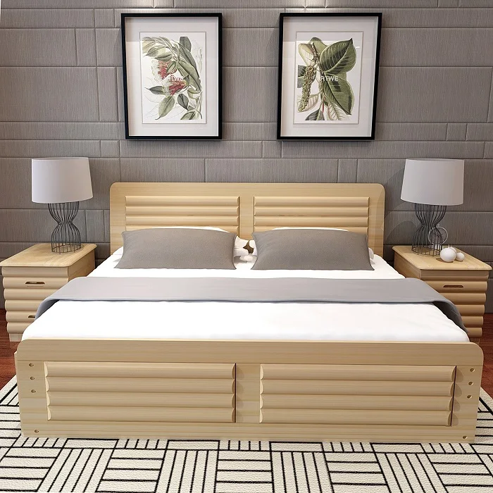 Latest Solid Wood Double Bed Designs With Storage Box Frame For Home And Hotel Use  Buy Solid 