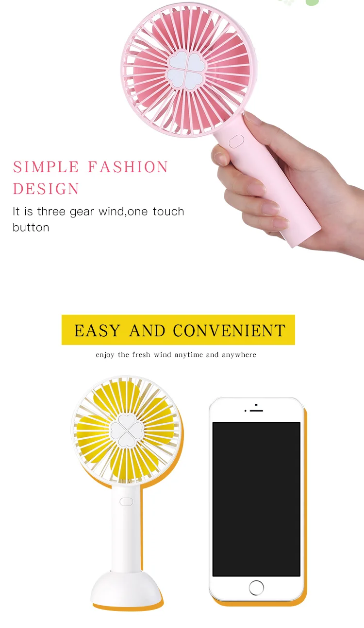 Clover handheld summer adjustable ventilator usb rechargeable desktop outdoor fan