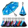 2019 custom chinese supplier Blue Sky and white cloud double layer inverted umbrella reversible golf umbrella with logo prints'