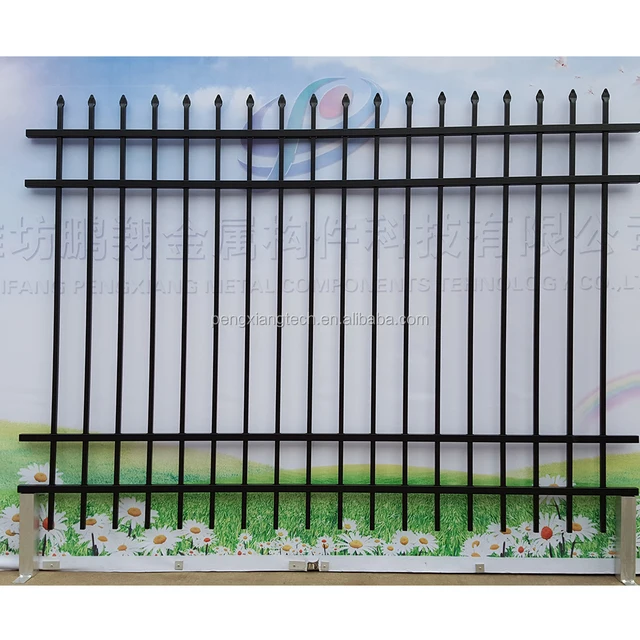 Cheap price Black powder coated security backyard metal steel picket fence panels China