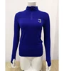 ladies 95% polyester 5% spandex Blend moisture management antimicrobial performance fabric 1/4-Zip Pullover with thumbhole