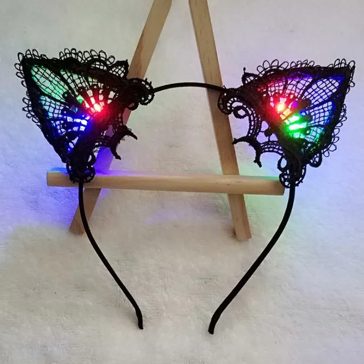 Led Light Up Cat's Ear Unicorn Headband Buy Leopard Grain Headband