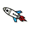 Rocket missile spacecraft aircraft outer space ufo silicone logo embroidery pattern patches for clothing P244-14