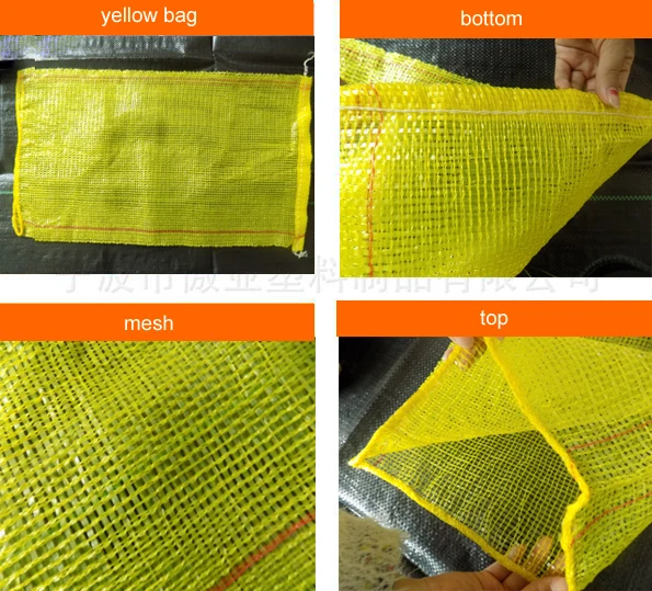 yellow mesh bag for potaotes