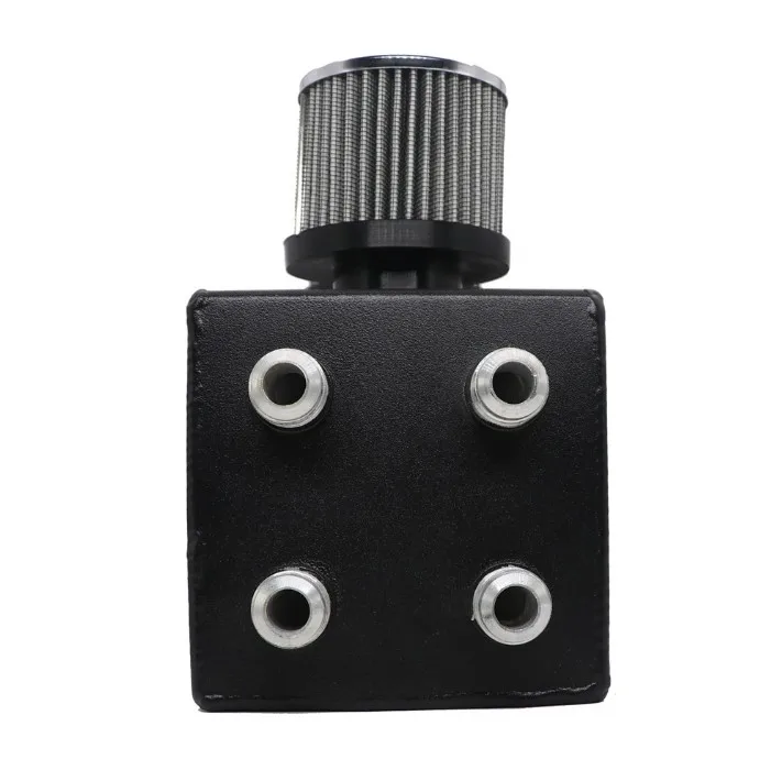 Universal 4 Ports Breather Tank Oil Catch Can Breather Filter Kit Car