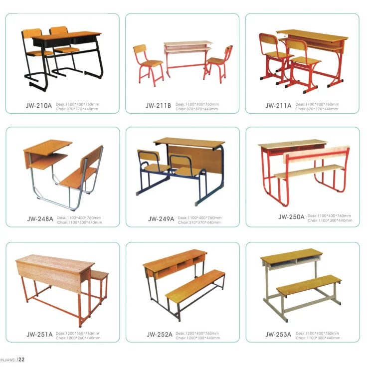 Plywood School Benches Used School Furniture Double Student Desk And