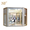 Modern counter reception area bay window with oversize glass