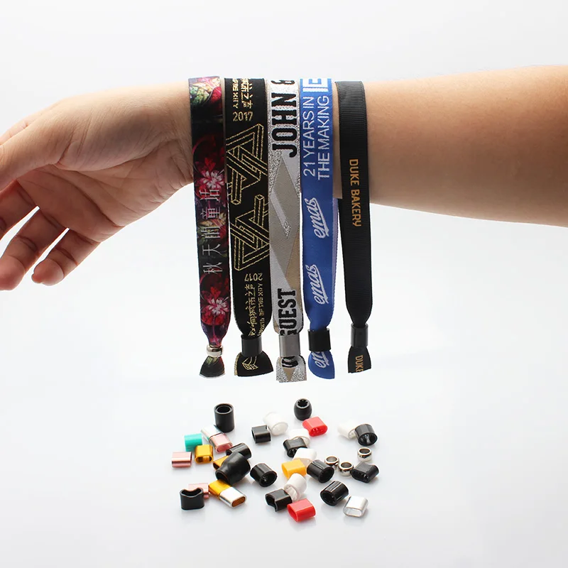 Colorful Customized Woven Wristband For Event With Plastic Clasp Buy