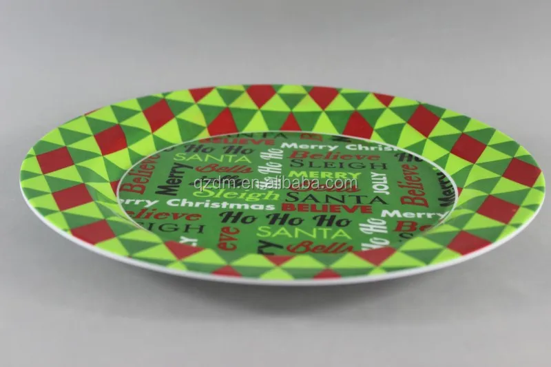 11"Melamine Christmas Plate, Xmas Melamdine dinner plate