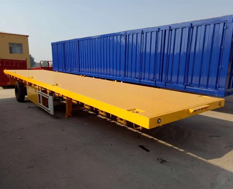 3 Axle 40ft Flatbed Container Semi Trailer For Transportation