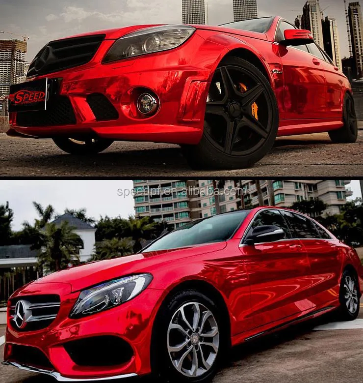 Glossy Car Wrap Film Silver Waterproof Stretchable Chrome Vinyl Film Air Release