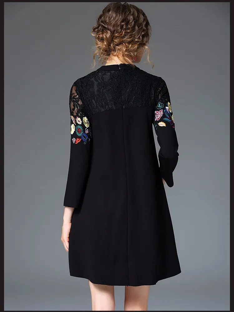 vestido bordado preto