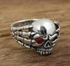 Cyclops Ring Devil's Claw Skull Hand Bone Gothic Men 925 Sterling silver Ring
