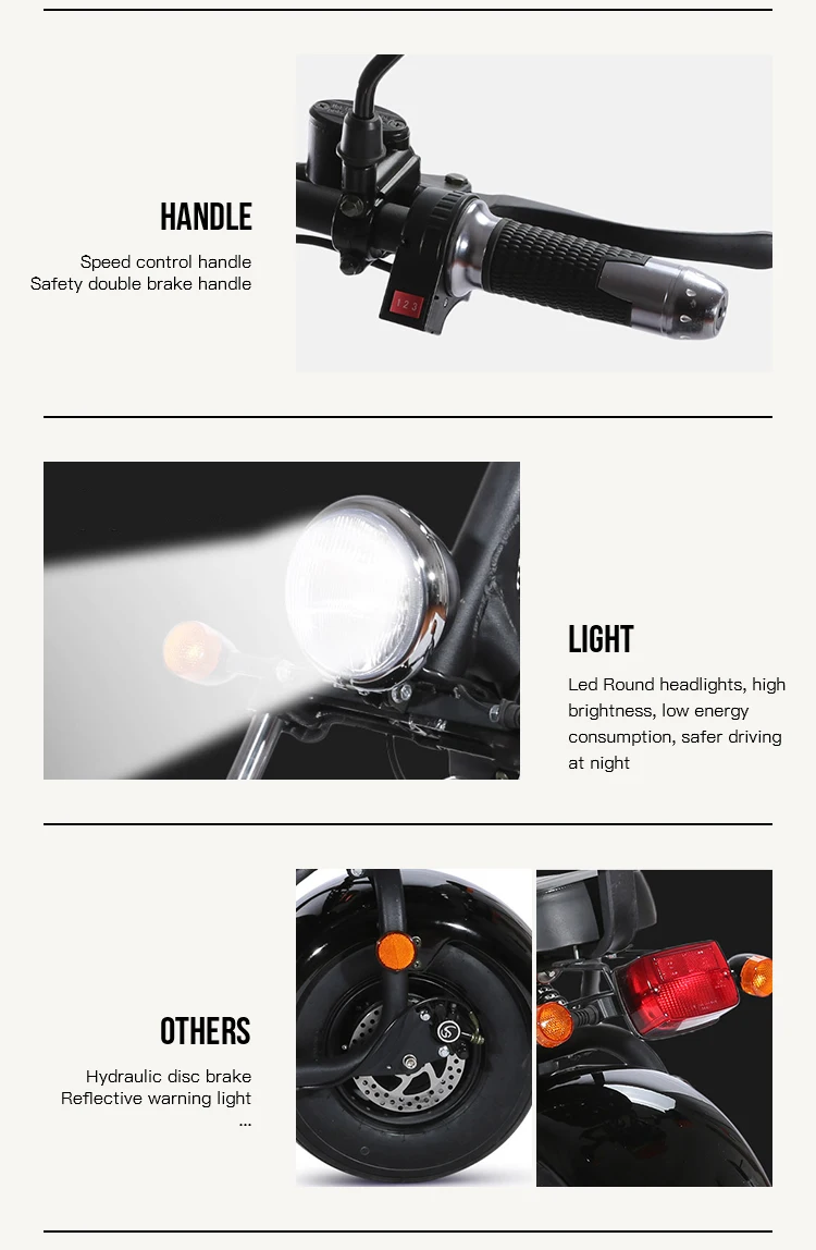 Wholesale Brushless Rechargeable Battery Golf Citycoco With EEC