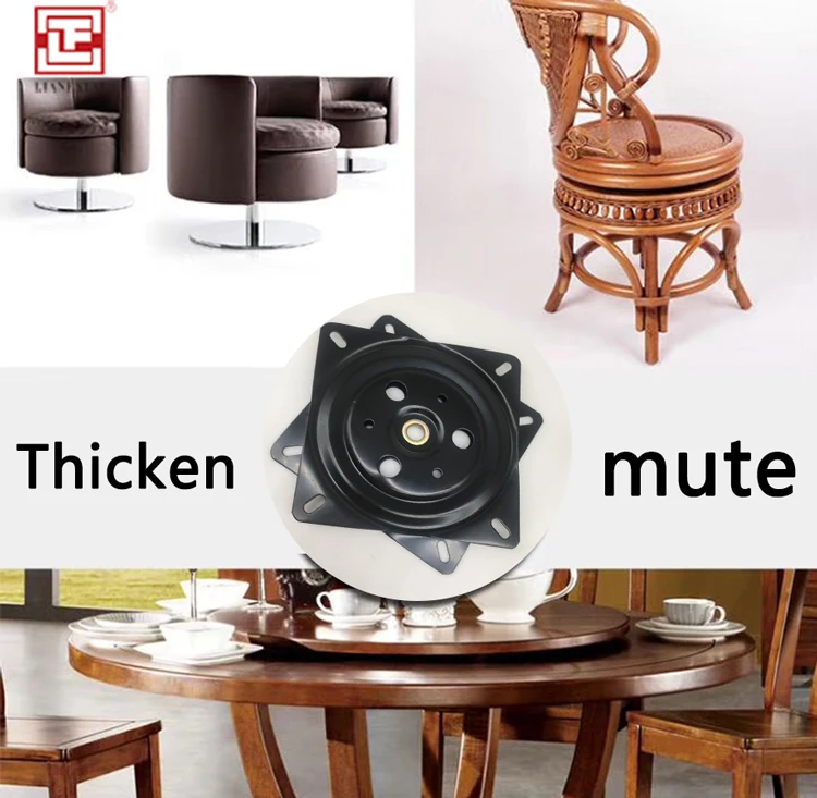 Square Full Bearing 6 Inch Swivel Plate Turntable for Chairs - Heavy ...