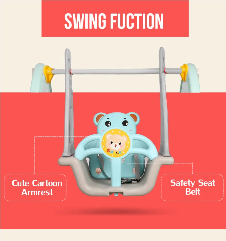 Customized Plastic Swing And Slide Set Home Playground Manufacturers