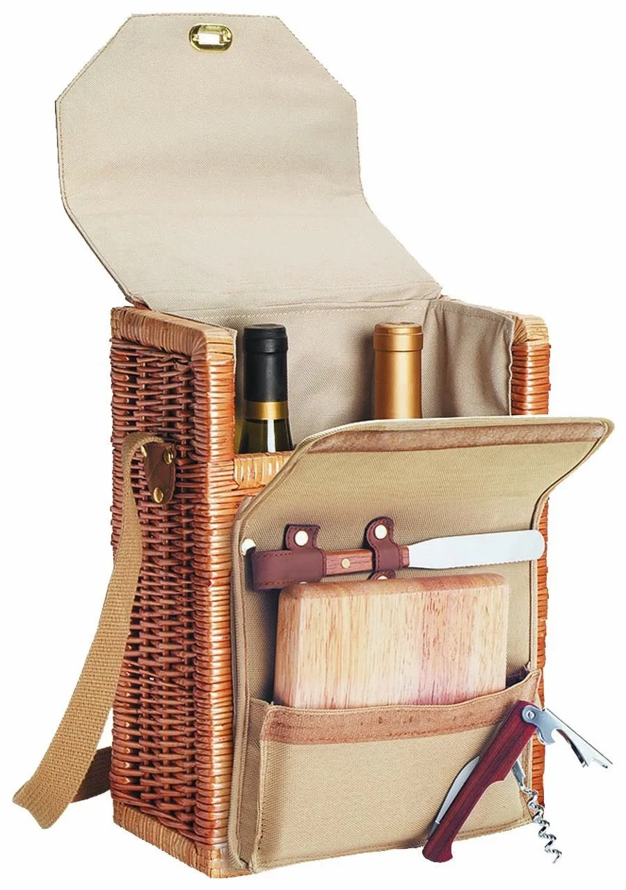 outdoor picnic wicker wine picnic basket hcw-002