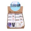 Yase 16 sets/box raw gemstone pendant necklace raw materials for semiprecious stones necklace set for jewelry fashion