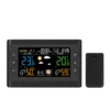 Digital wall mount and stand dynamic icon weather station with 3 channels RF, wood finish