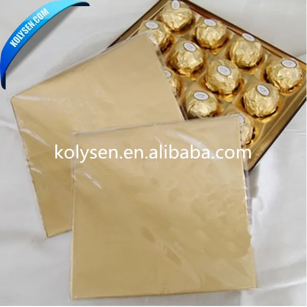 Promotion Gold Colorful Chocolate Aluminum Foil Food Wrapping Paper