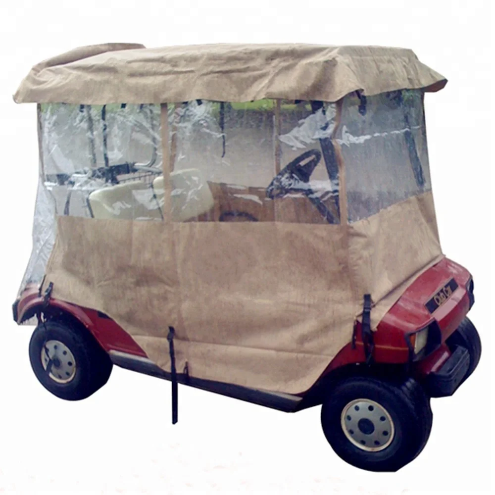 Waterdichte Quick Fit Buggy Golf Club Winkelwagen Behuizing Regenhoes met transparante PVC voor 2-seater winkelwagen