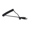 1.5 Meter Coiled Left Angle Micro B USB Charger Cable, USB to Micro USB Sync Charging and Data Transfer Spring Coiled Cord
