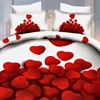 Super king size luxury wedding bed sheet fabric polyester bedding set 3d small heart printed duvet cover sets