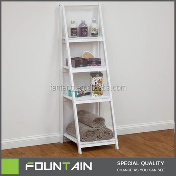 Stylish 4 Tier Storage Corner Shelf Floor Standing White Mdf Stylish 4 Tier Storage Corner Shelf Floor Standing White Mdf Bathroom Ladder