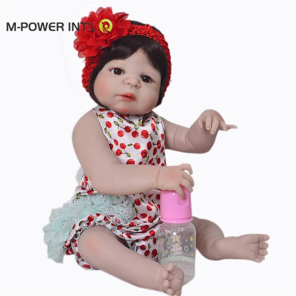 Hot Sale 22" Bambole Lifelike Silicone Reborn Baby Doll Playmat Regalo di Natale 