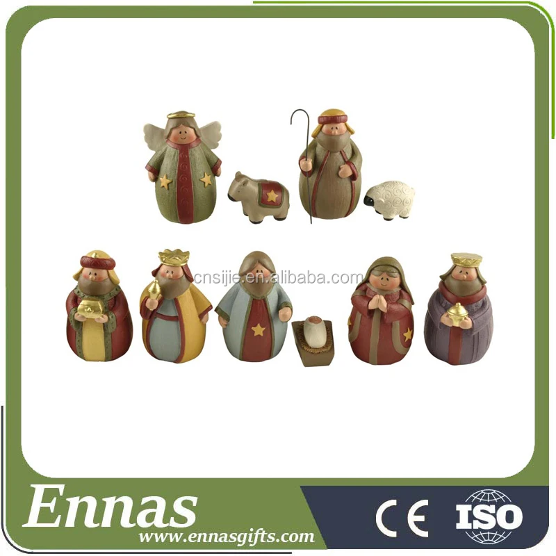 Christmas Polyresin Religious Cartoon Nativity Scene Set Catholic Figurines Christmas decoration