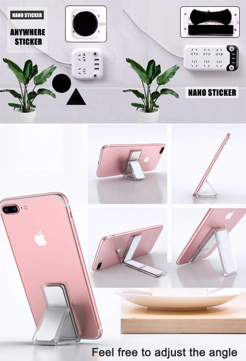 Universal Car Phone Holder Flourish Lama Nano Rubber Fixate Gel Pad for Tablet Mobile Phone Stand Wall Desk Stickers Paste Stand