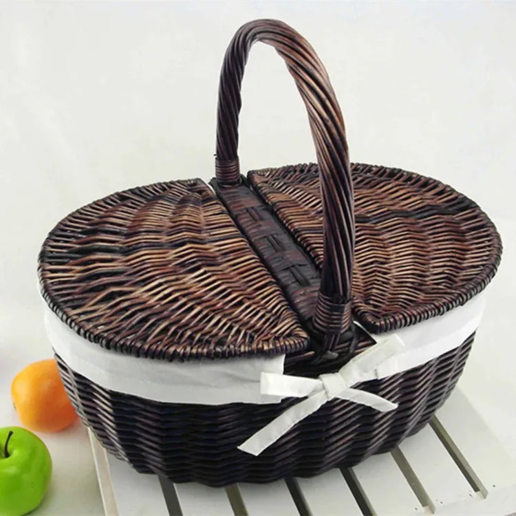 Hotsell Cheap Large Empty Wicker Picnic Baskets With Handle And Lining
