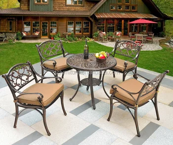 Patio Dining Set With Umbrella Hole,Silver,Outdoor Furniture Sets - Buy